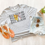 Ball Mamaw Softball Baseball Bow Repeat DTF Print