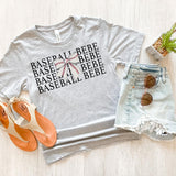 Baseball Bebe Bow Repeat DTF Print