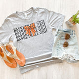 Basketball Gigi Bow Repeat DTF Print