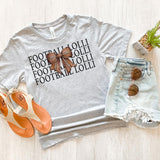 Football Lolli Bow Repeat DTF Print