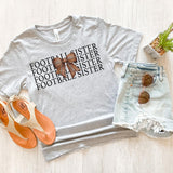 Football Sister Bow Repeat DTF Print