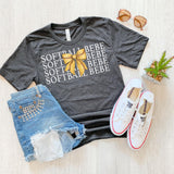 Softball Bebe Bow Repeat DTF Print