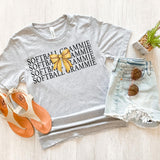 Softball Grammie Bow Repeat DTF Print