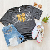 Softball Mama Bow Repeat DTF Print