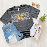 Softball Mamaw Bow Repeat DTF Print