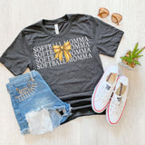 Softball Momma Bow Repeat DTF Print