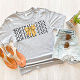 Softball Tata Bow Repeat DTF Print