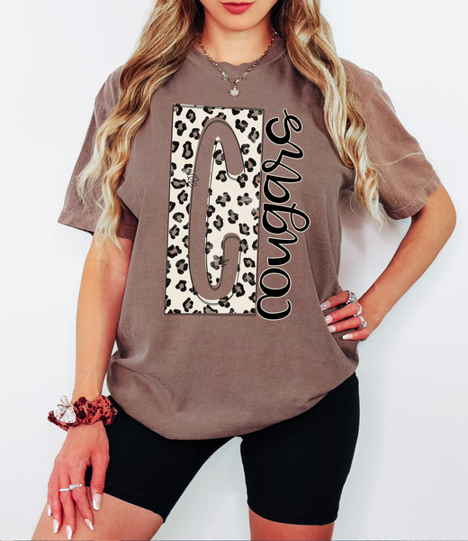 Boxed Leopard Cougars DTF Print