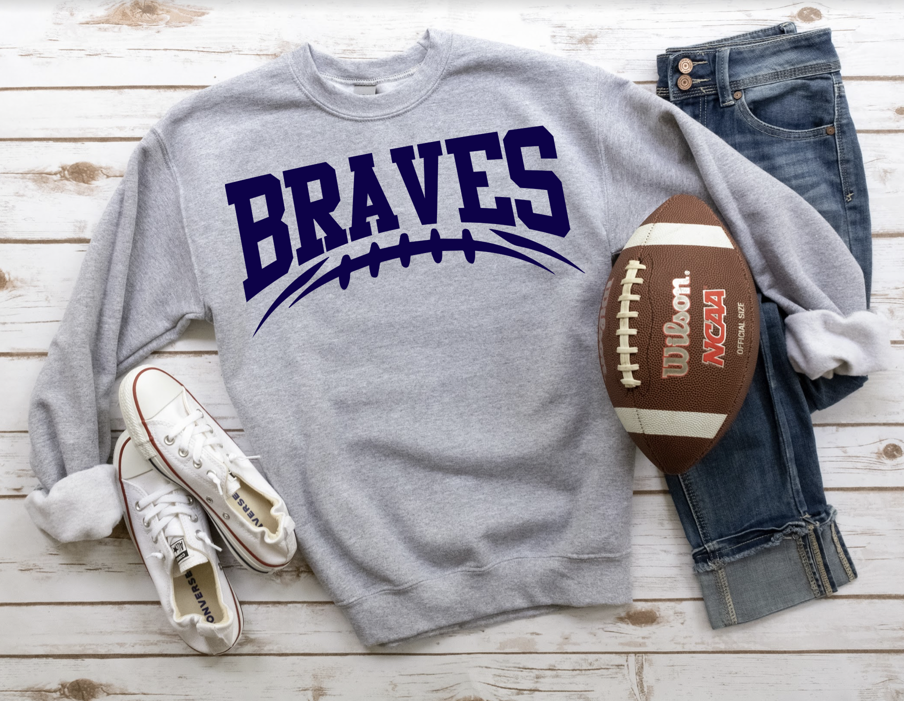 Braves Football Arched DTF Print