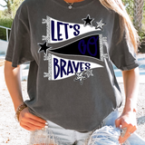 Braves Lets Go Star Banner Trio DTF Print