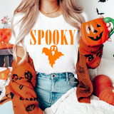 Spooky Ghost Bright Orange Halloween DTF Print