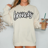 Broncos Crackle Cursive Teams DTF Print