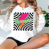 Broncos Checker Leopard Bolt DTF Print