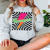 Broncos Checker Leopard Bolt DTF Print