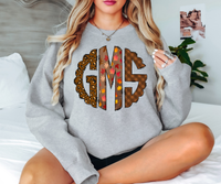 Custom Fall Monogram DTF Print