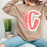 Cardinals Ruffle Seersucker DTF Print