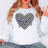 Bruins Retro Checker Heart DTF Print