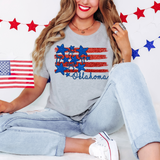 Oklahoma Brush Stroke Flag and Bows DTF Print