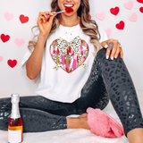 Valentine Brushstroke Heart Dalmation Bow DTF Print