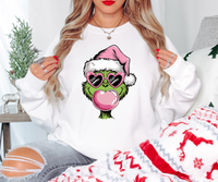 Bubblegum Grinch DTF Print