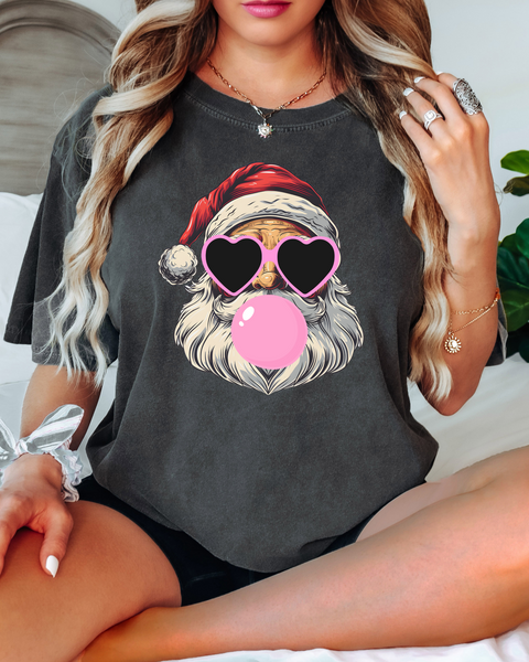 Bubblegum Sunny Santa DTF Print