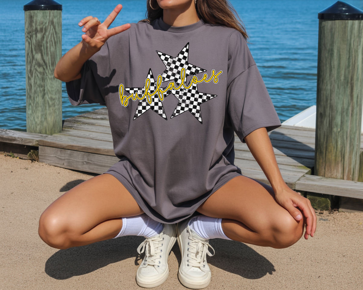 Buffaloes Checker Star Trio DTF Print
