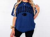 Bulldogs Football Arch Distressed DTF Print