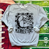 Bulldogs Football Checker DTF Print