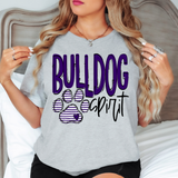 Bulldog Spirit Paw Print DTF Print