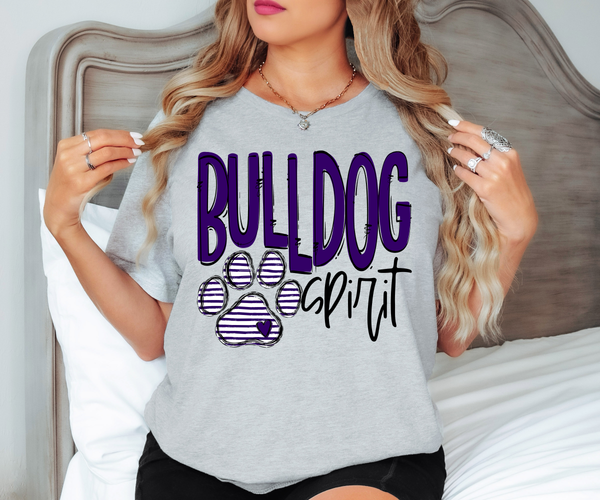 Bulldog Spirit Paw Print DTF Print