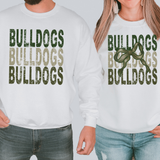 Bulldogs Matching Stacked Camo Greens DTF Print