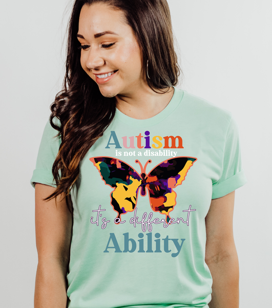 Autism Is Not a Disibility Butterfly DTF Print