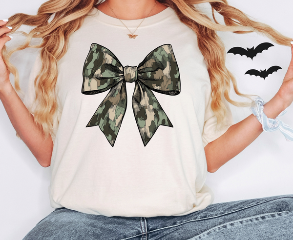 Camo Coquette Bow DTF Print