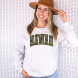 Hawaii Camo Varsity Curved DTF Print