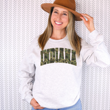 Indiana Camo Varsity Curved DTF Print