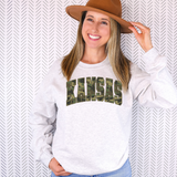 Kansas Camo Varsity Curved DTF Print