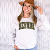 Nevada Camo Varsity Curved DTF Print