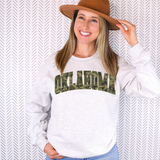Oklahoma Camo Varsity Curved DTF Print