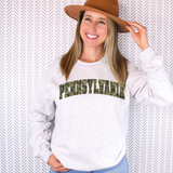 Pennsylvania Camo Varsity Curved DTF Print