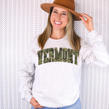 Vermont Camo Varsity Curved DTF Print