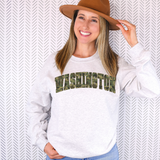 Washington Camo Varsity Curved DTF Print