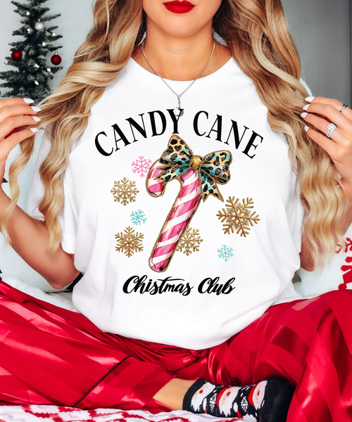 Candy Cane Christmas Club DTF Print