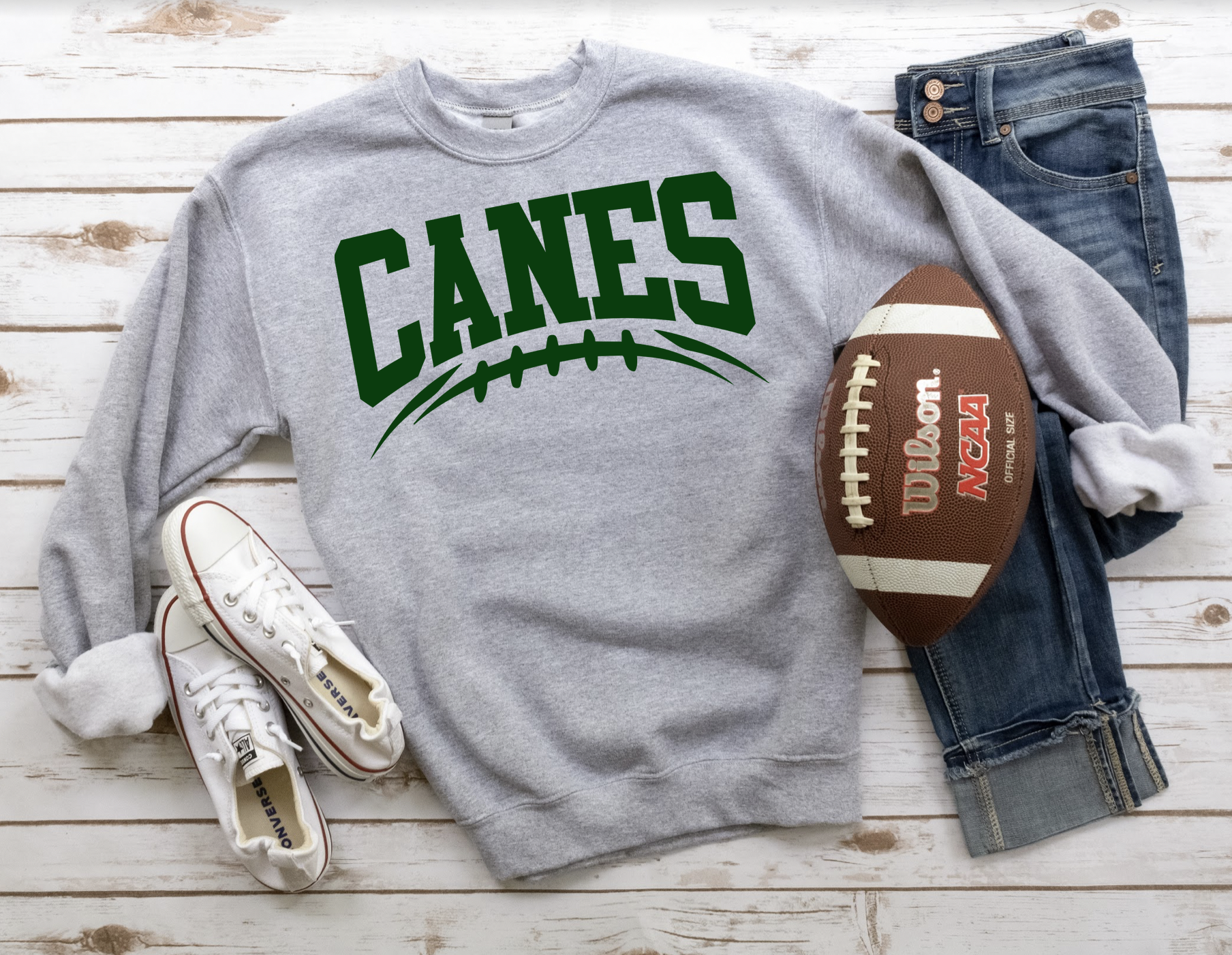 Canes Football Arched DTF Print