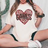 Canes Faux Glitter Heart DTF Print