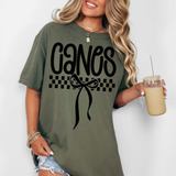 Canes Simple Bow Checker DTF Print