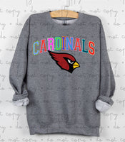 Rainbow Cardinals DTF Print