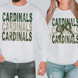 Cardinals Matching Stacked Camo Greens DTF Print
