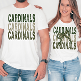Cardinals Matching Stacked Camo Greens DTF Print