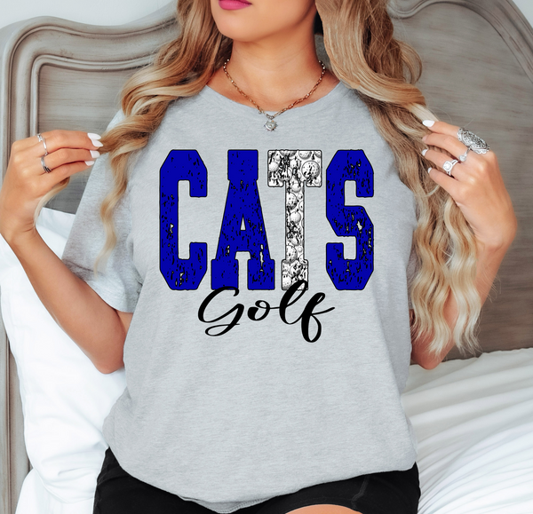 Cats Golf Grunge DTF Print