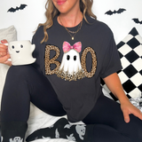 LEOPARD GHOST PINK BOW DTF Print